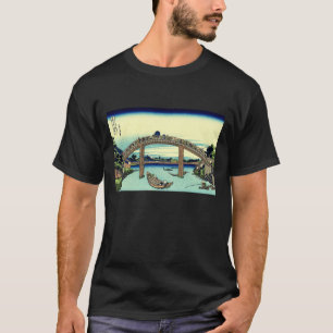 Fuji gesehen durch die Mannen Brücke bei Fukagawa T-Shirt