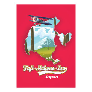 Fuji-Hakone-Izu-Nationalpark, Japan Karte Fotodruck