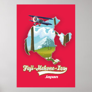 Fuji-Hakone-Izu-Nationalpark, Japan Karte Poster