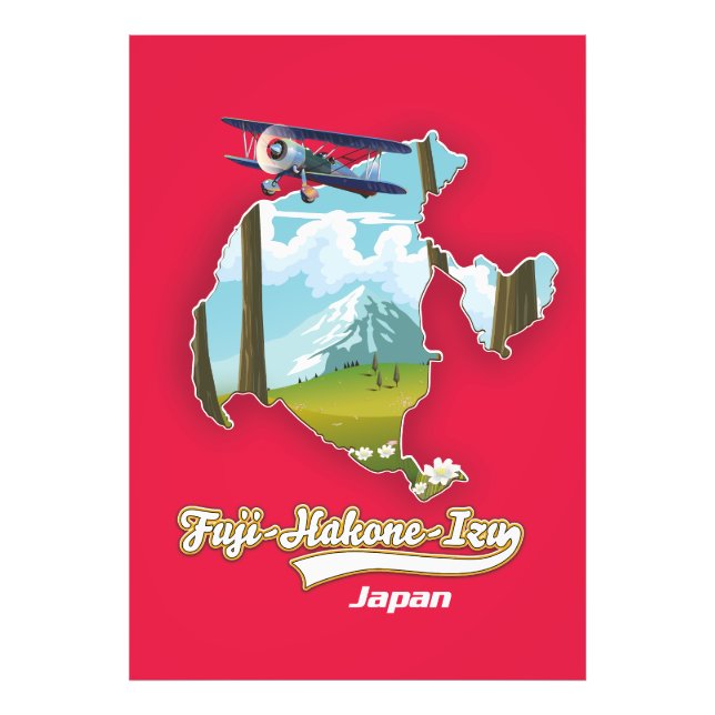 Fuji hakone izu Nationalpark, japan map Fotodruck (Vorne)
