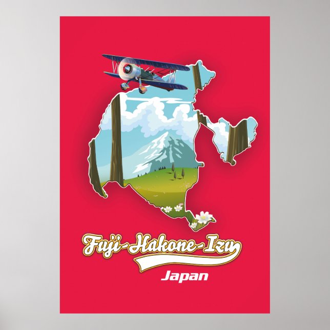 Fuji hakone izu Nationalpark, japan map Poster (Vorne)
