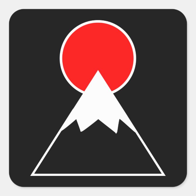 Fuji inspiriert quadratischer aufkleber (Vorderseite)