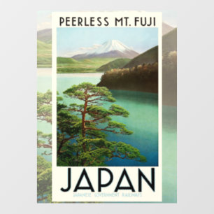 Fuji Japan Reiseplakat Vintage Kunst Fensteraufkleber