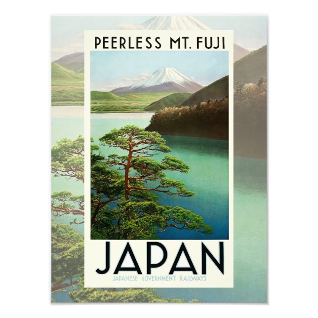 Fuji Japan Reiseplakat Vintage Kunst Fotodruck (Vorne)