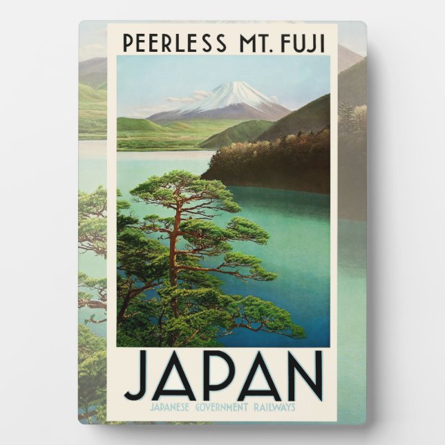 Fuji Japan Reiseplakat Vintage Kunst Fotoplatte (Vorderseite)