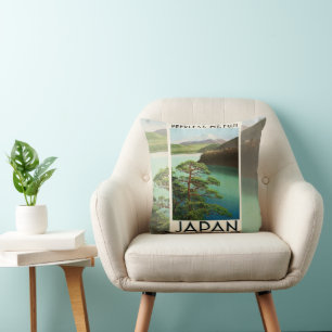 Fuji Japan Reiseplakat Vintage Kunst Kissen