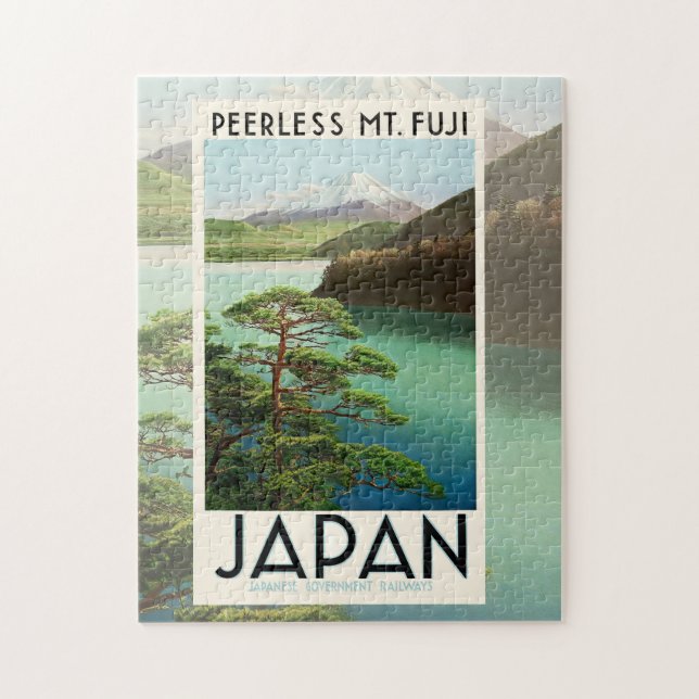 Fuji Japan Reiseplakat Vintage Kunst Puzzle (Vertikal)
