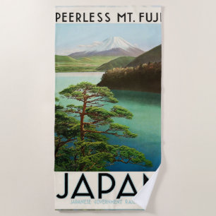 Fuji Japan Reiseplakat Vintage Kunst Strandtuch