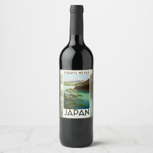 Fuji Japan Reiseplakat Vintage Kunst Weinetikett