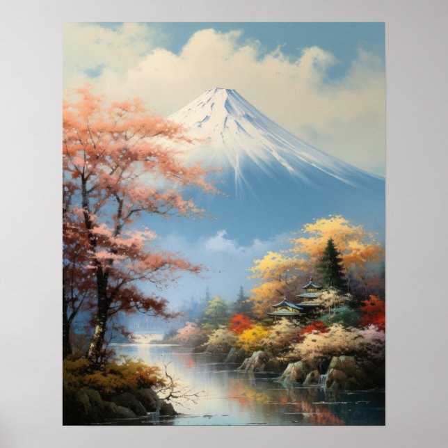 Fuji Japanese Art Print Poster (Vorne)