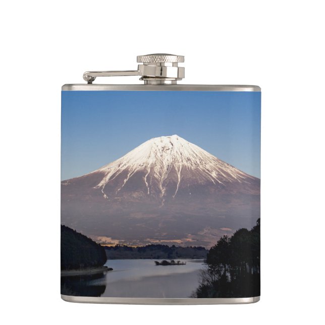 Fuji Lake Reflection Flachmann (Vorderseite)