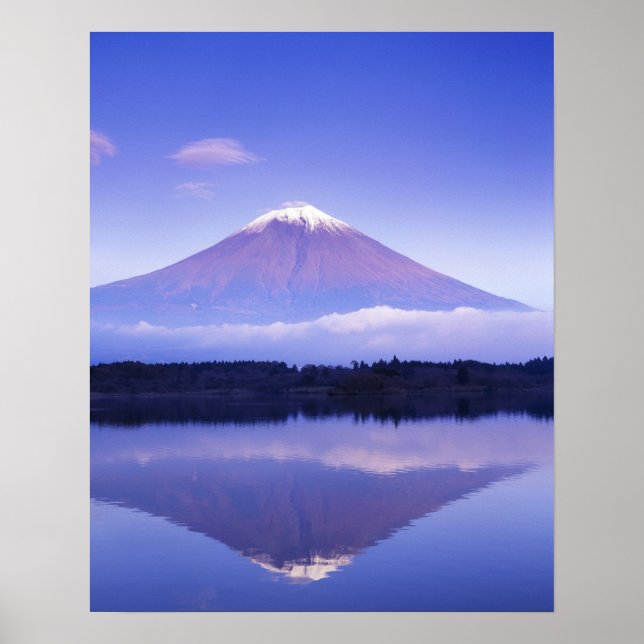 Fuji mit Lenticular Cloud, Motosu Lake Poster (Vorne)