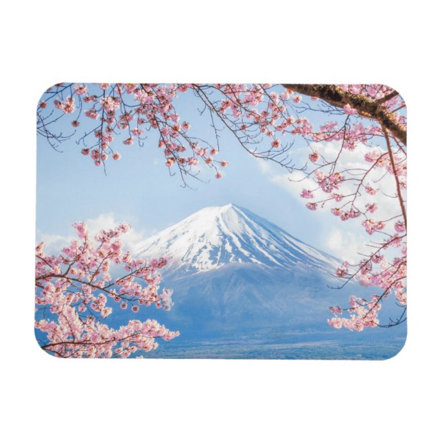 Fuji Mountain | Kawaguchiko-See | Frühjahr in Japa Magnet (Horizontal)