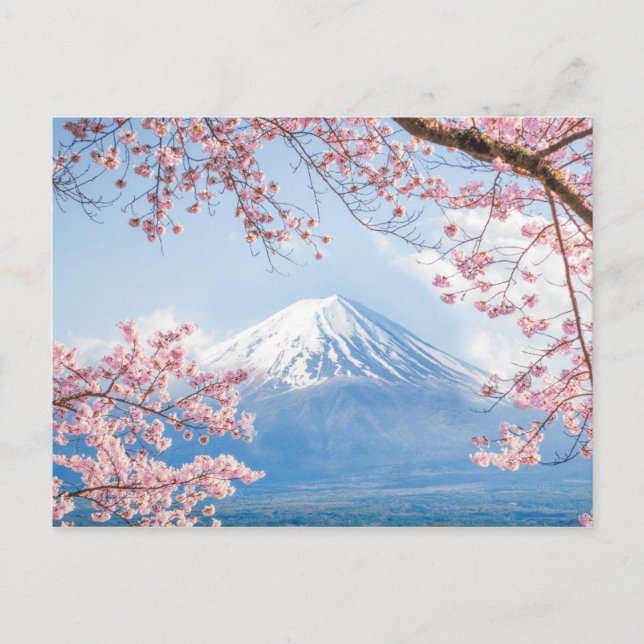 Fuji Mountain | Kawaguchiko-See | Frühjahr in Japa Postkarte (Vorderseite)