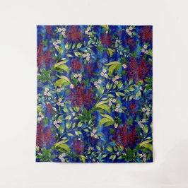 Fuji Mums Daisies und Schmetterlinge Wandteppich