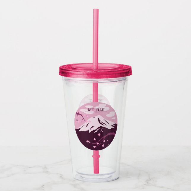Fuji (rosa) acryltrinkbecher (Vorderseite)
