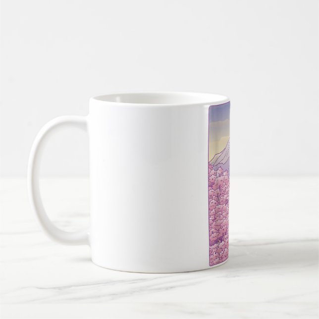 Fuji Sakura Tree Japanischer Kirschblossom Berg Kaffeetasse (Links)