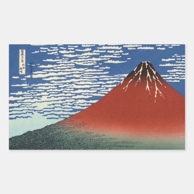Fuji-Sicht 02 Rechteckiger Aufkleber (Vorderseite)