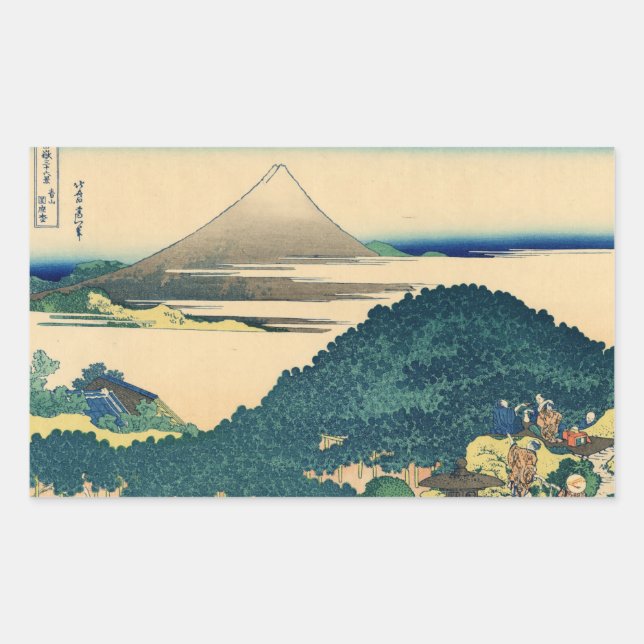 Fuji-Sicht 06 Rechteckiger Aufkleber (Vorderseite)