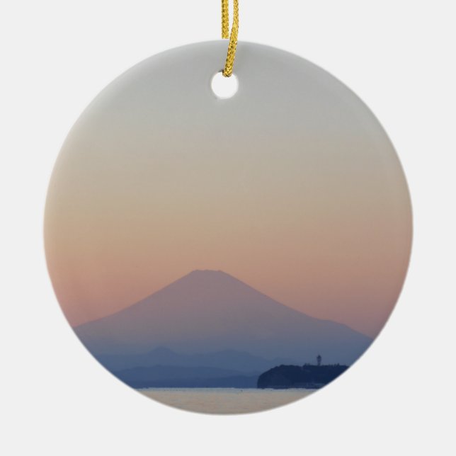 Fuji Sunset Keramikornament (Vorne)