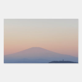 Fuji Sunset Rechteckiger Aufkleber