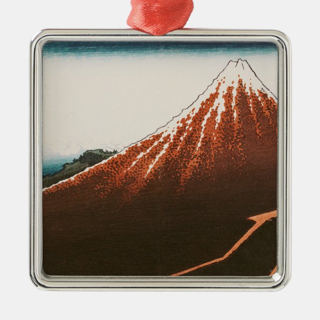 Fuji über dem Lightning Ornament Aus Metall (Vorne)