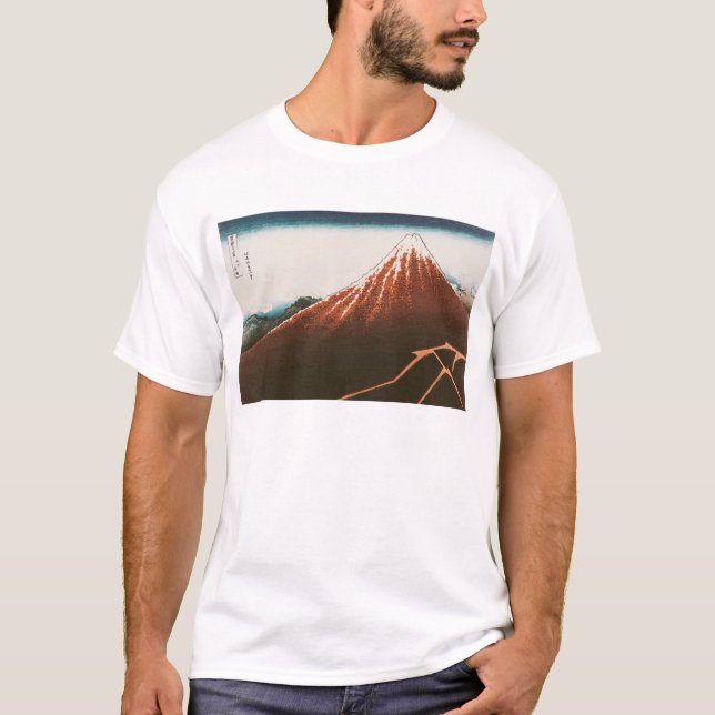 Fuji über dem Lightning T-Shirt (Vorderseite)