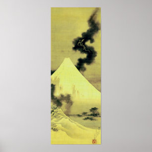 Fuji und Drache, Hokusai, Ukiyo-e Poster