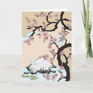 Fuji und Kirschblüte-Karte Karte