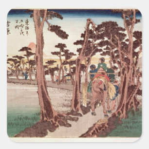 Fuji von Yoshiwara Quadratischer Aufkleber