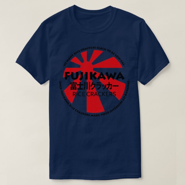 Fujikawa Rice Crackers Black RxTp1 T-Shirt (Design vorne)