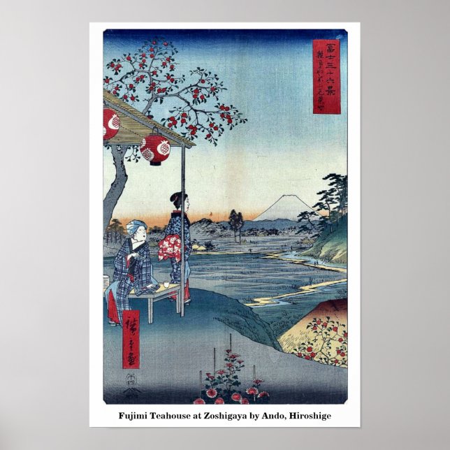 Fujimi Teahouse at Zoshigaya by Ando, Hiroshige Poster (Vorne)