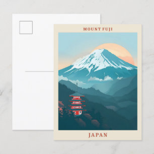Fujisan Japan Elegantes Vintage Reiseziel Postkarte