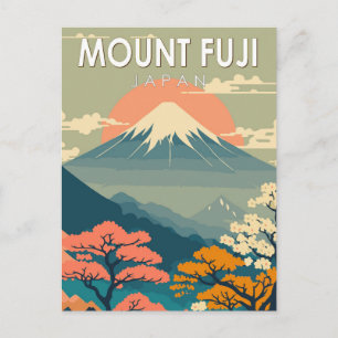 Fujisan Japan Reise Kunst Vintage Postkarte