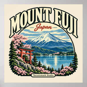 Fujisan Japan Retro-Reiseplakat Poster