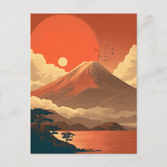 Fujisan Japan vintage Postkarte (Vorderseite)