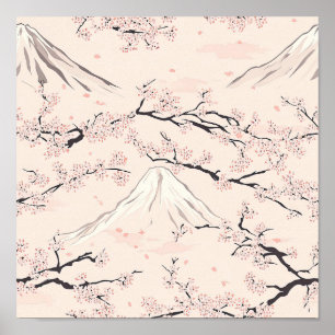 Fujisan mit Kirschblüten – Japanisch (1) Poster