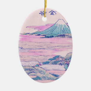 Fujisan Ukiyo-e japanische Vintage-Kunst Keramik Ornament