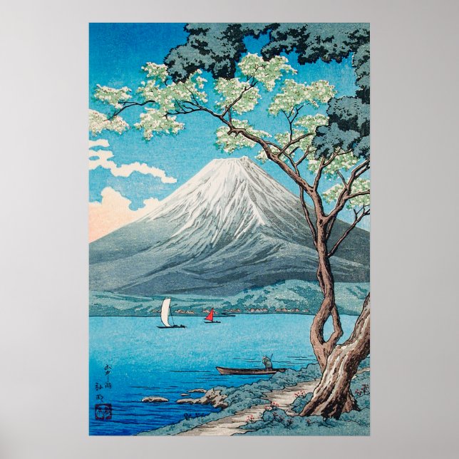 Fujisan vom Yamanakasee  Poster (Vorne)