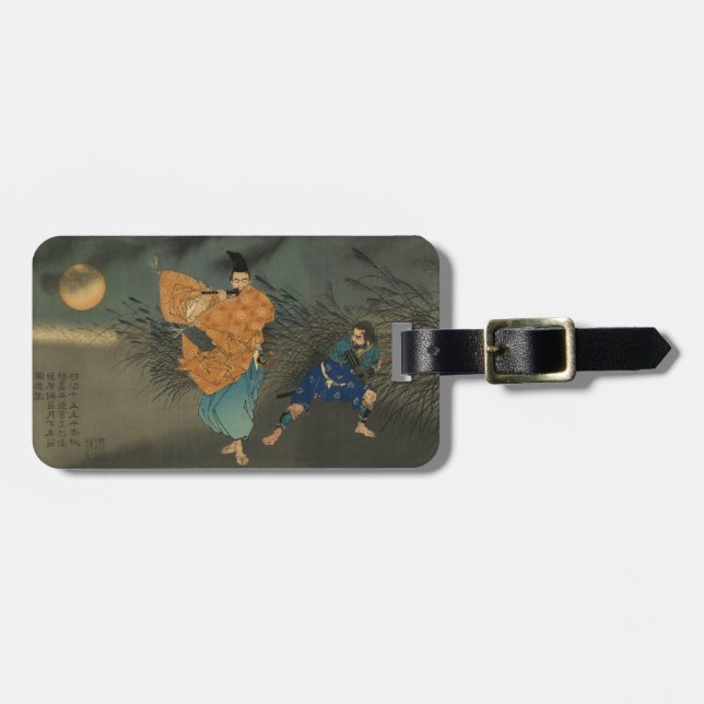 Fujiwara no Yasumasa Plays Flute by Mondlicht 3:3 Gepäckanhänger (Vorderseite horizontal)