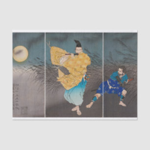 Fujiwara Yasumasa Playing the Flute by Moonlight Seidenpapier