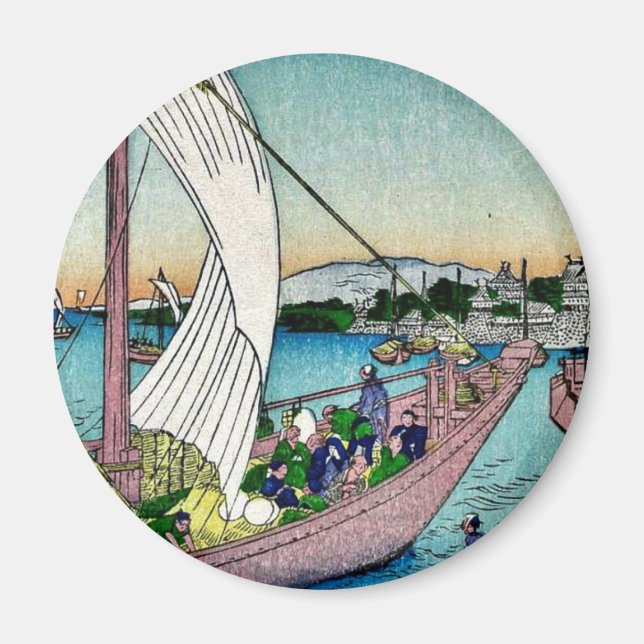 Fukeiga von Ando, Hiroshige Ukiyoe Magnet (Vorne)