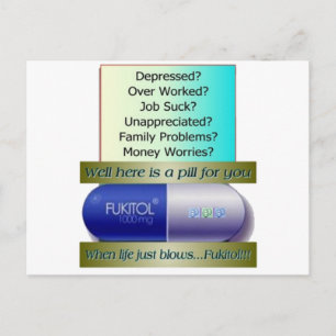 Fukitol, Arbeit ist zum Kotzen, überarbeitet, kein Postkarte