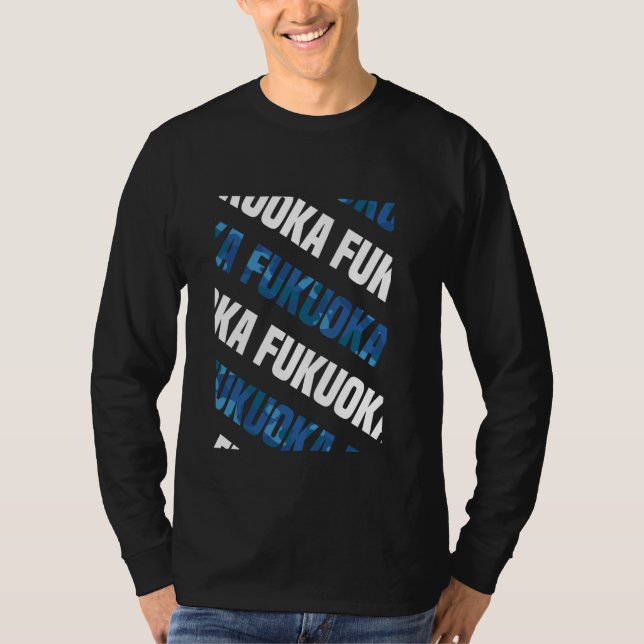 Fukuoka Camouflage Pattern Blue Camouflage T-Shirt (Vorderseite)