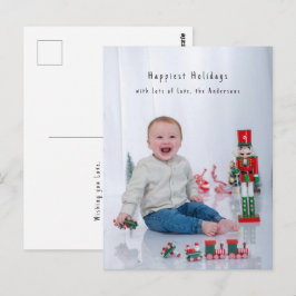 Full Bleed Minimal Photocard Simple Holiday  Postkarte