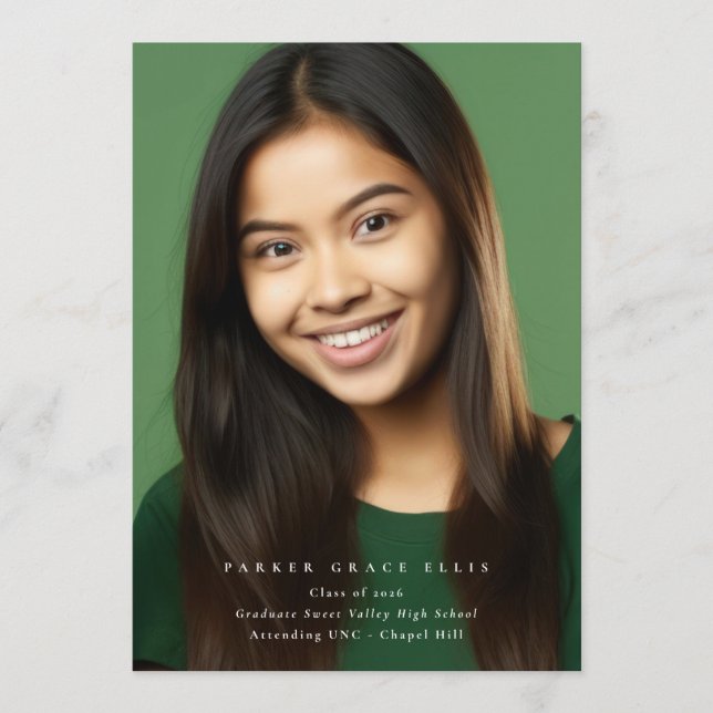 Full Bleed Modern 2 Photo Graduation Announcement Ankündigung (Vorderseite)