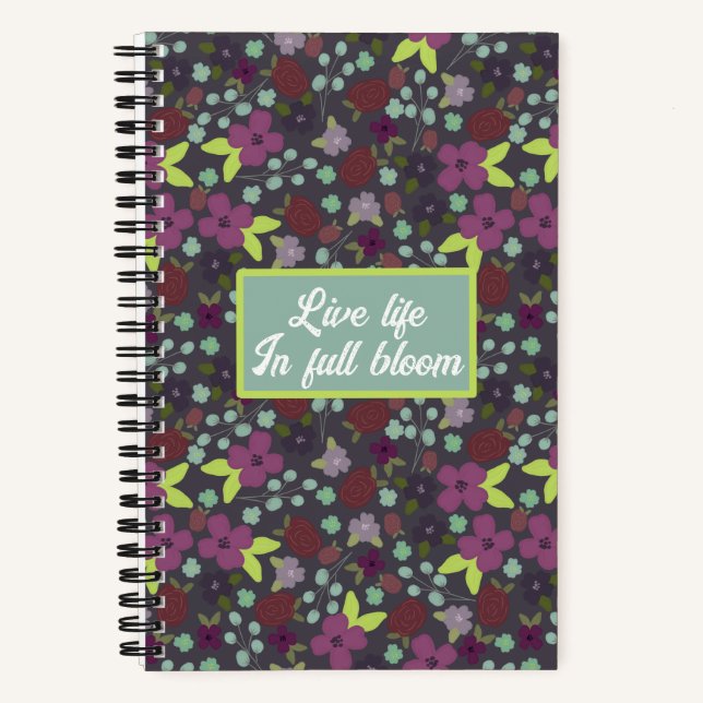 Full Bloom Floral Notebook Notizbuch (Vorderseite)