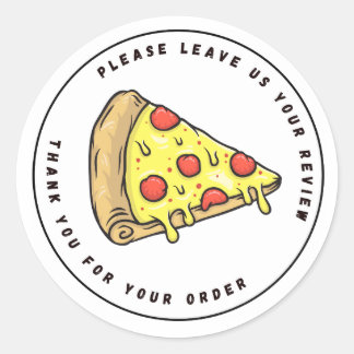 Full Color Pizza Slice Verlass Review Danke Runder Aufkleber