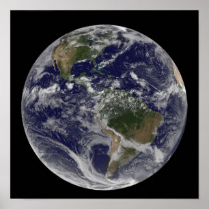 Full Earth showing North America and South Amer Poster