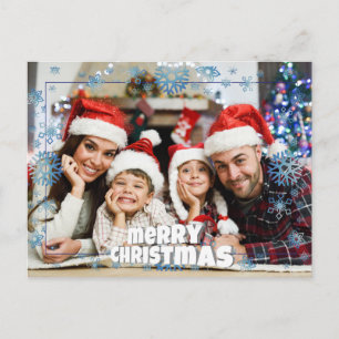 Full Front Foto Snowy Frohe Weihnachten Postkarte